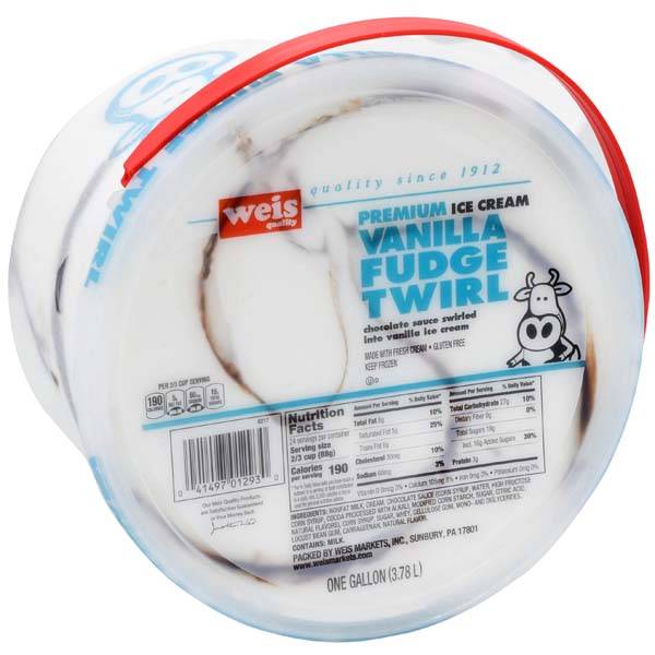 Weis Quality Ice Cream Vanilla Fudge Twirl Gallon