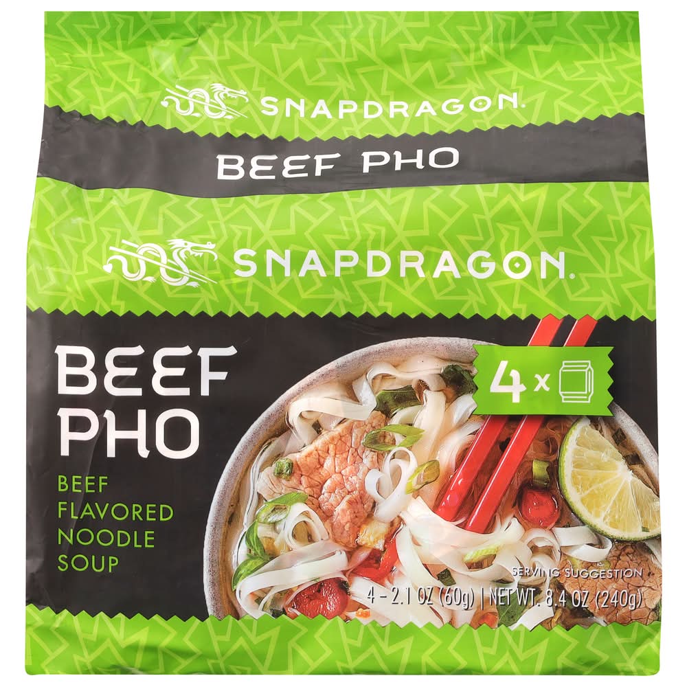 SnapDragon Pho Noodle Soup, Beef (2.1 oz, 4 ct)