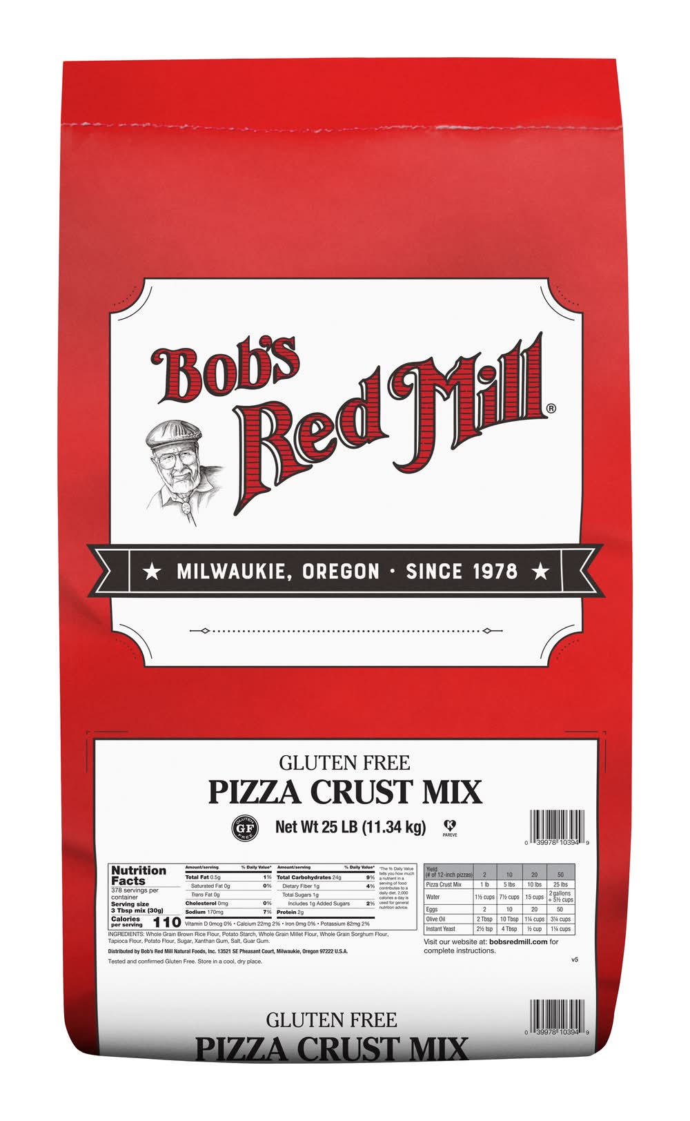 Bob's Red Mill Gluten Free Pizza Crust Mix (25 lbs)
