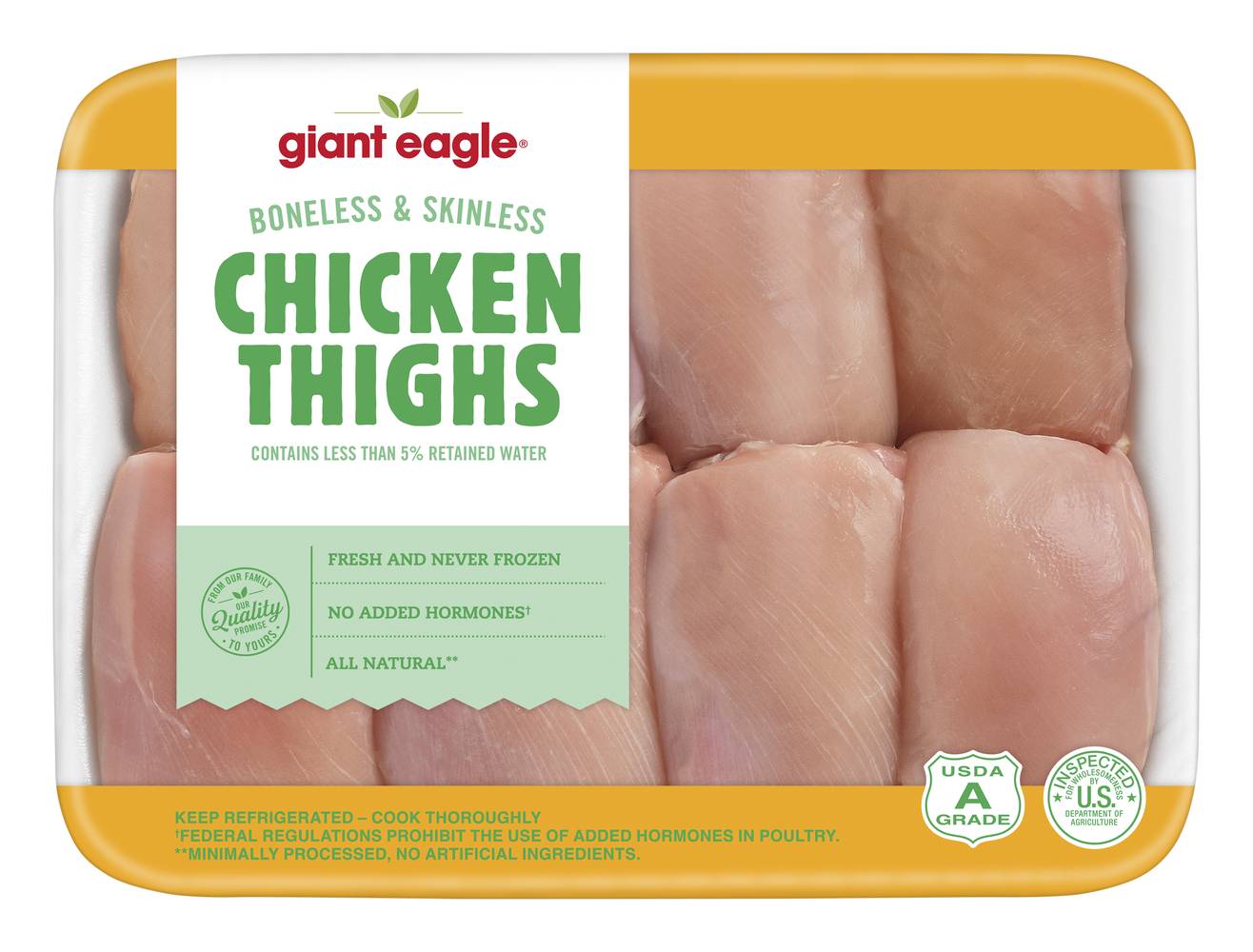 Giant Eagle Chicken Thighs, Hand Trimmed, Boneless, Skinless