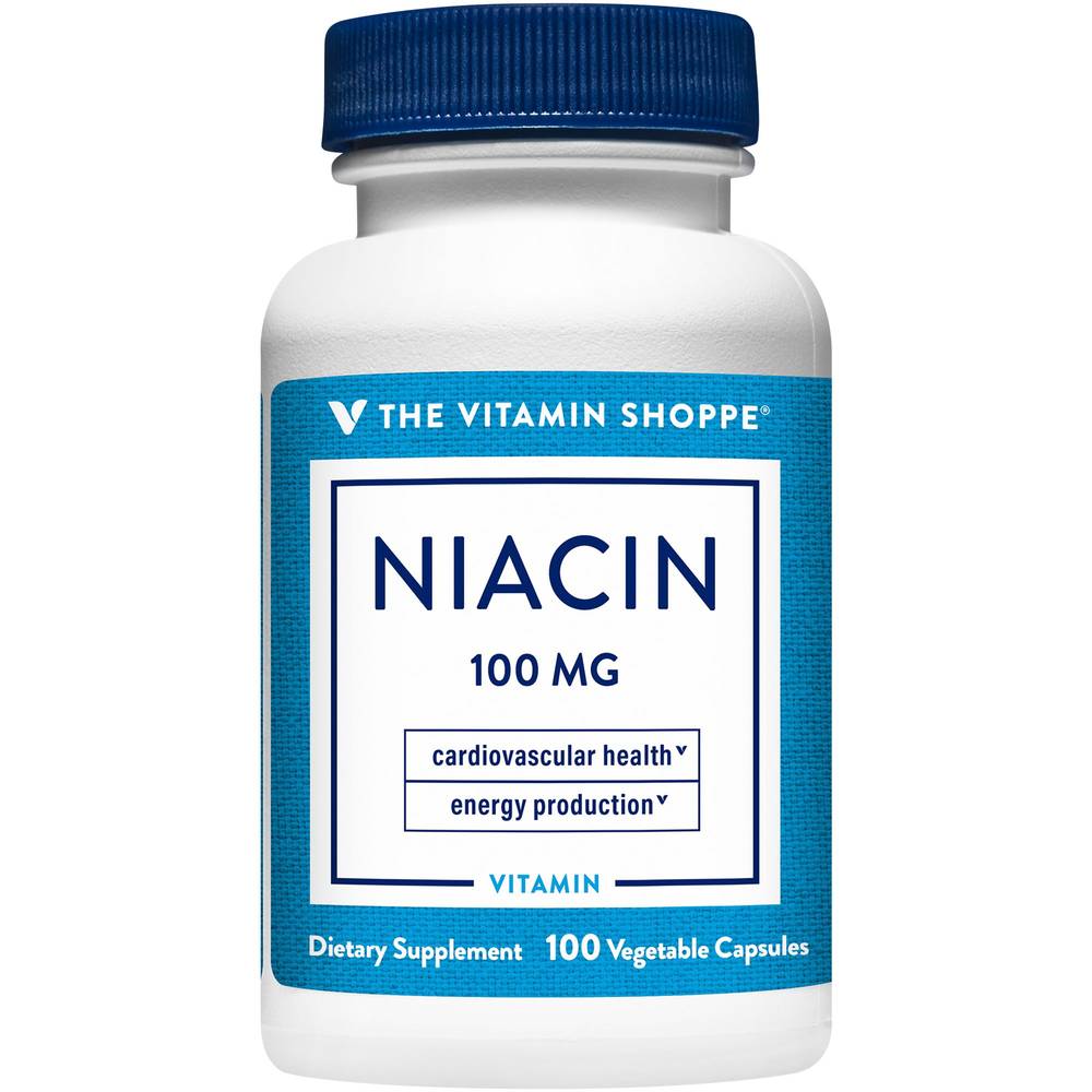 The Vitamin Shoppe Niacin Cardiovascular Health & Energy Production Dietary Supplement (1 oz, 100 ct)