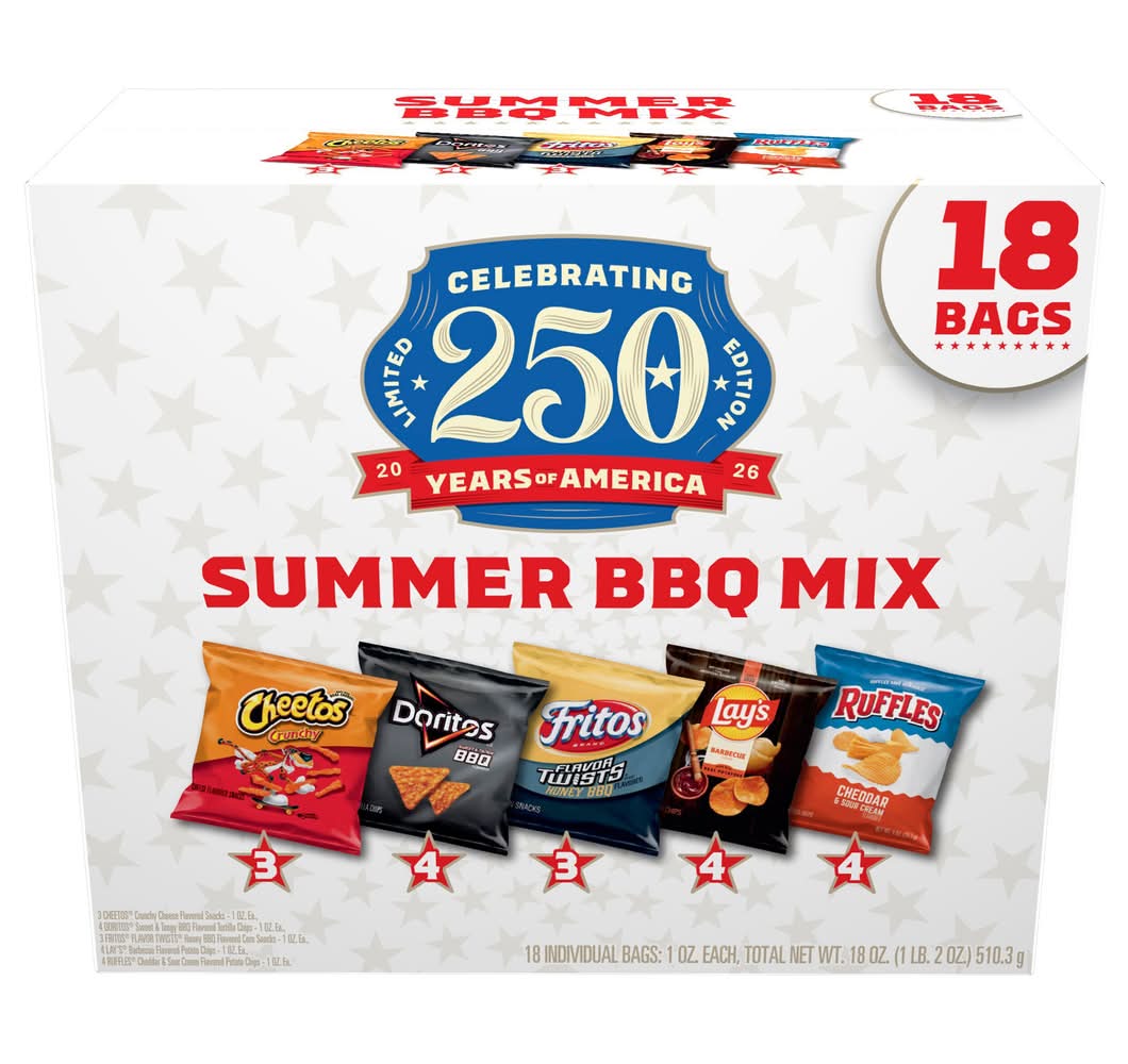 Frito-Lay Snacks Variety packs, Summer Bbq Mix (1 fl oz, 18 ct)
