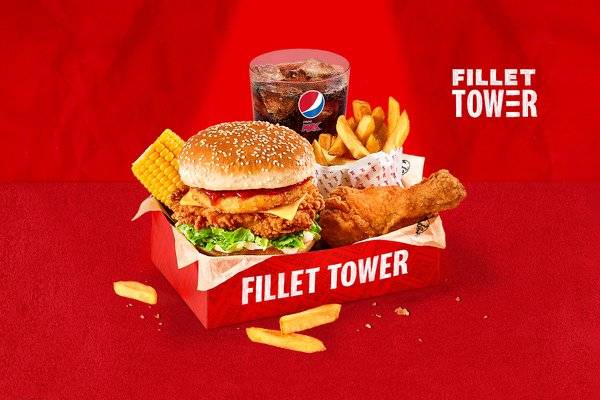 Fillet Tower Box Meal with 1 pc Chicken
