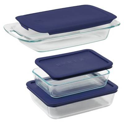 Pyrex Bake and Storage Set, Navy Blue (6 ct)