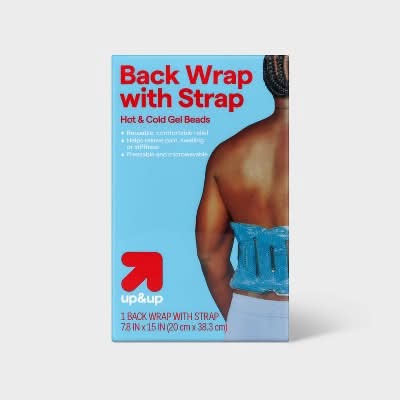 up&up Hot and Cold Gel Bead Back Wrap With Strap, 7.8 in x 15 in