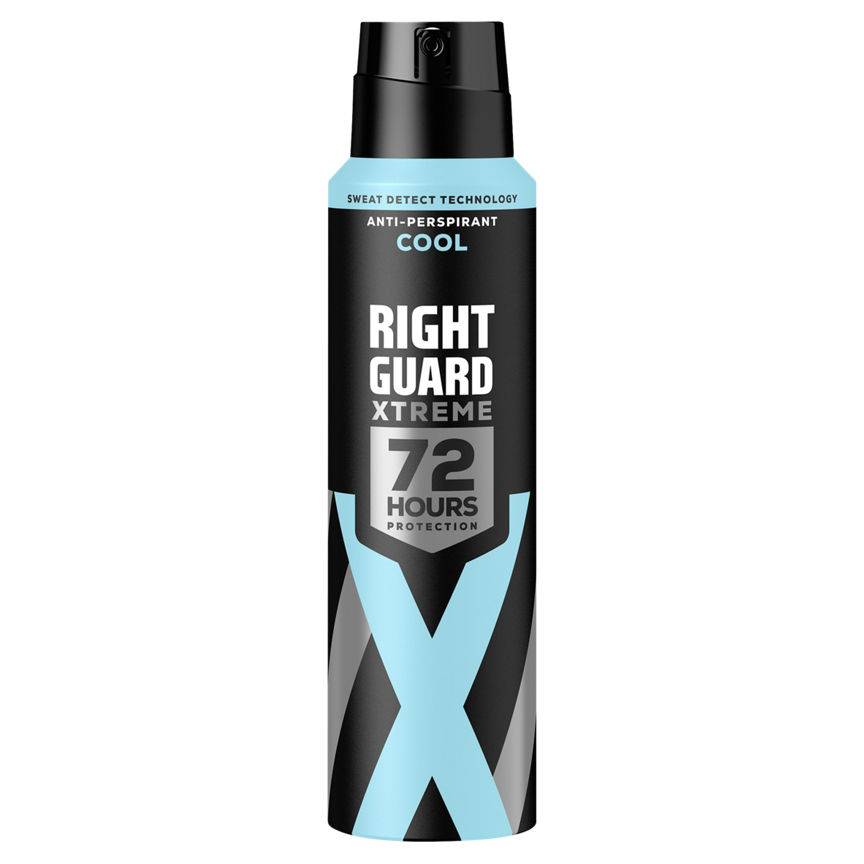 Right Guard Cool, Deodorant Men Xtreme 72h High Performance Anti-Perspirant Spray (150ml)