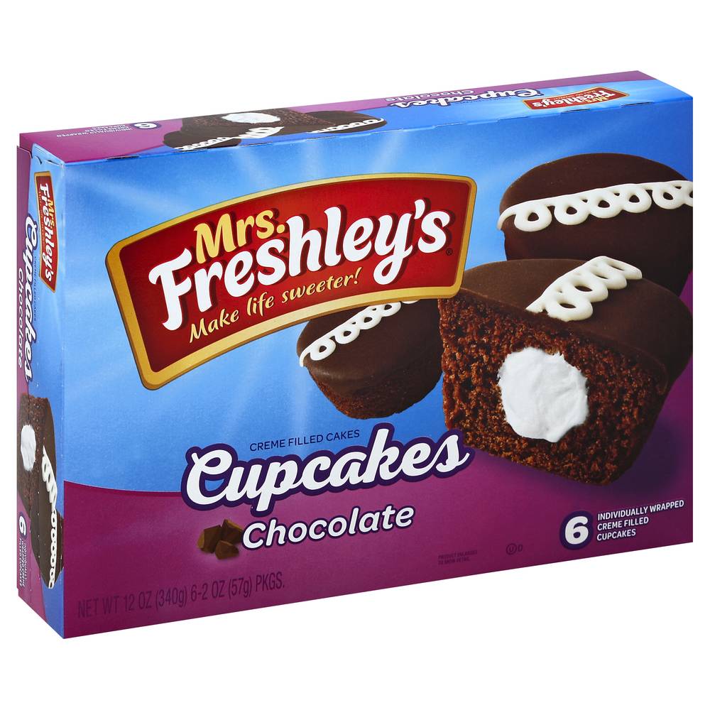 Mrs. Freshley's Creme Filled Chocolate Cupcakes (12 oz)