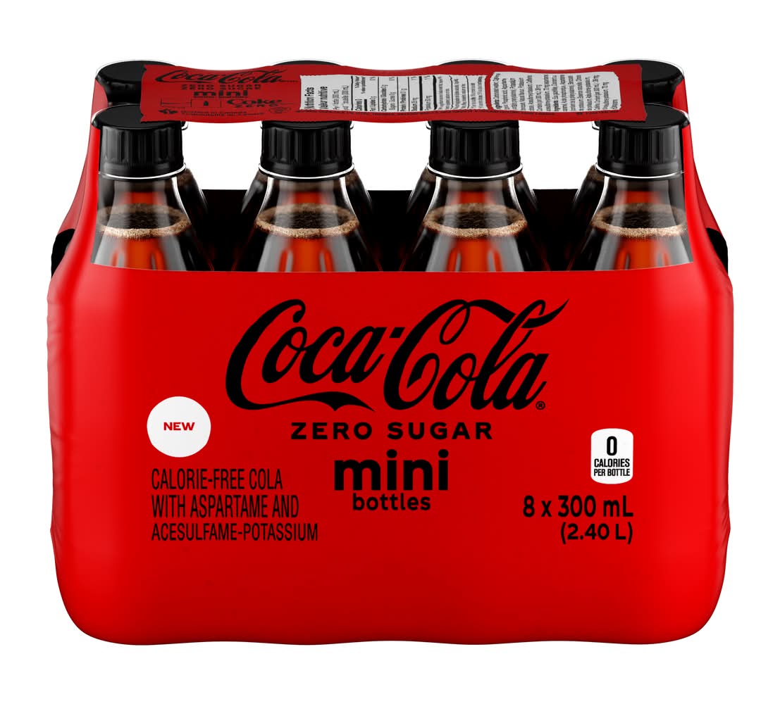 Coca-Cola Mini Zero Sugar Soda (8 x 300 ml)