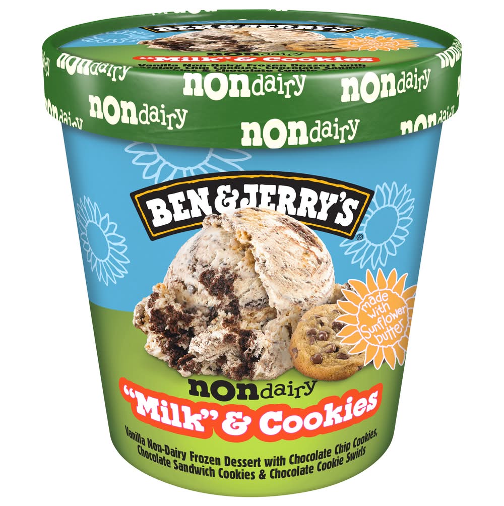 Ben & Jerry's Non-Dairy Frozen Dessert, Milk-Cookies (473 ml)