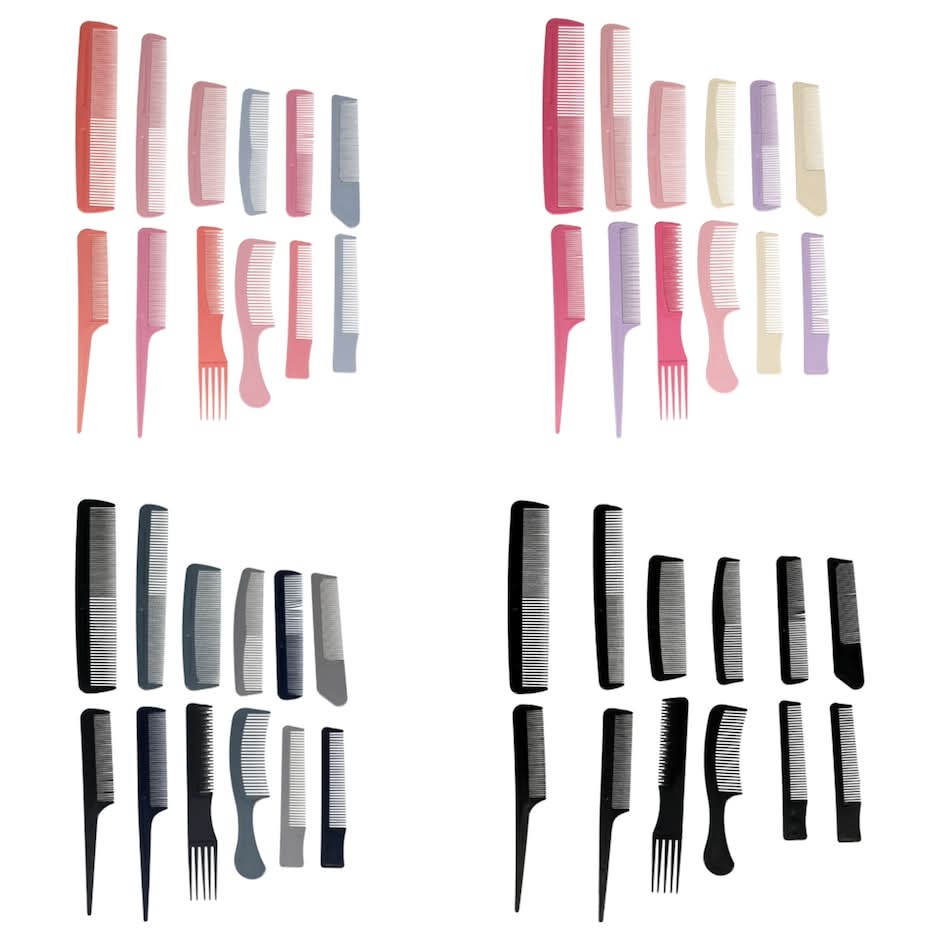 Plastic Hair Comb Set (12 ct)
