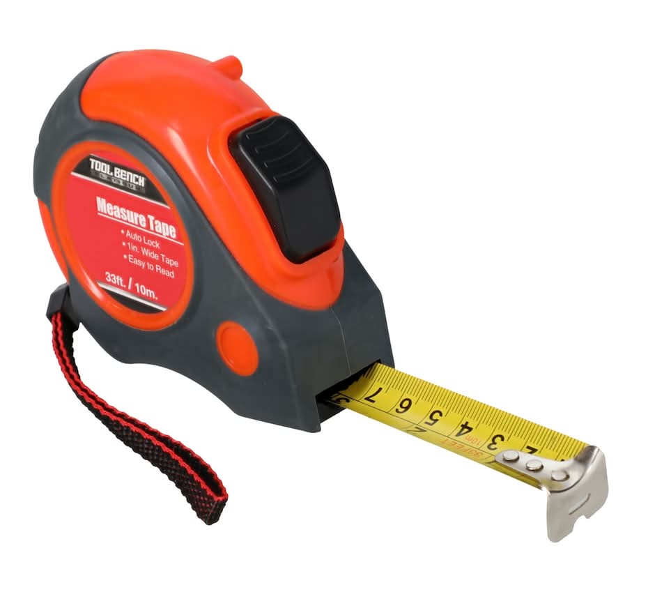 Tool Bench Auto-Lock Measuring Tape, 33 ft., 1 ct.