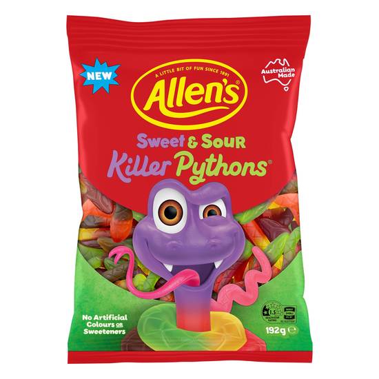 Allen's Killer Pythons Sweet & Sour 192g SAVE $2