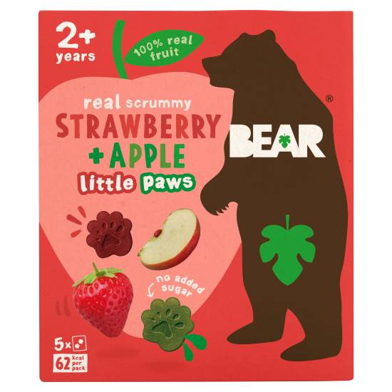 BEAR Paws Strawberry & Apple 12 Months+ 5 X 20g