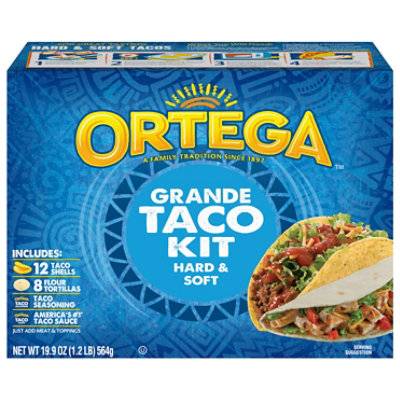 Ortega Grande Hard And Soft Taco Dinner Kit 12 Hard Tacos 8 Soft Tacos - 19.9 Oz