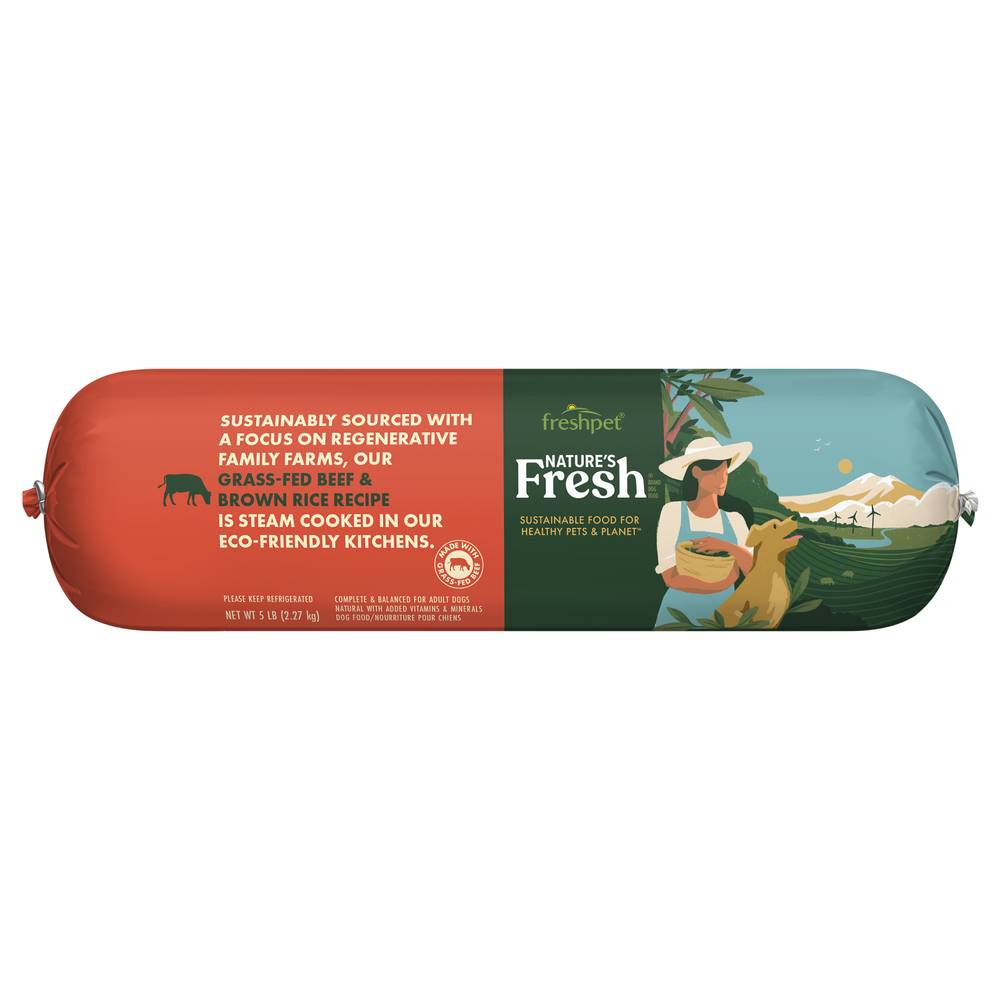 Freshpet Nature's Fresh Grass-Fed Beef & Brown Rice Recipe Dog Food (5 lbs)