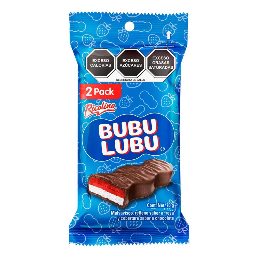 Ricolino · Bubulubu malvavisco, fresa (70 g)