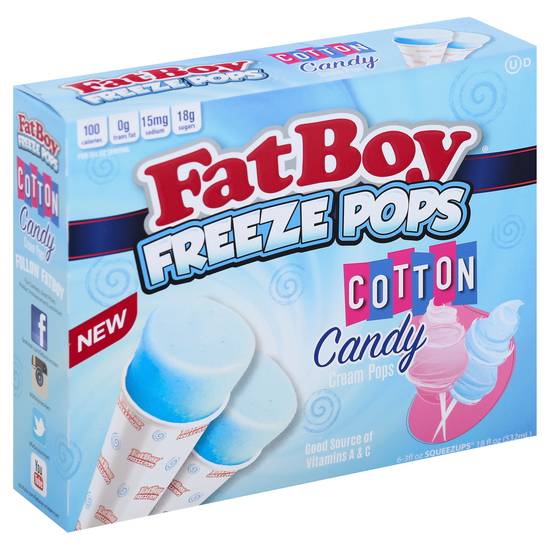 Fatboy Cotton Candy Cream Freeze Pops (6 ct)
