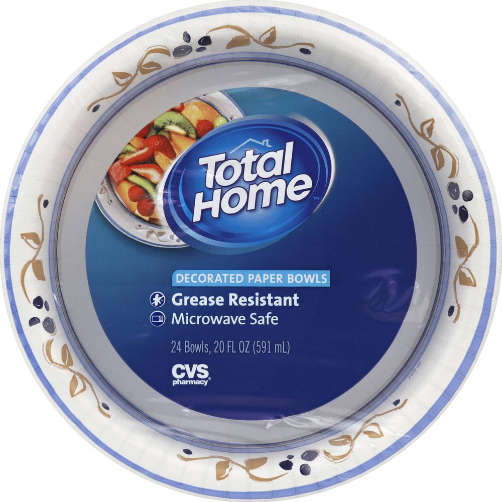 Total Home Paper Bowls (24 ct)