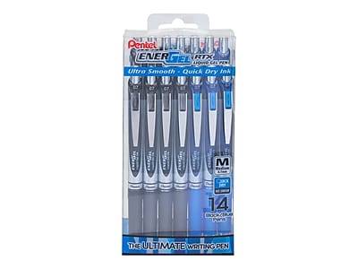 EnerGel RTX Retractable Gel Pens, Medium Point, Blue/Black Ink, 14/Pack (BL77PC14AC)