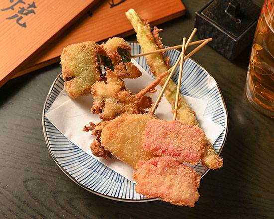 串揚げ5本盛り合わせ 5 Assorted Fried Skewer Platter