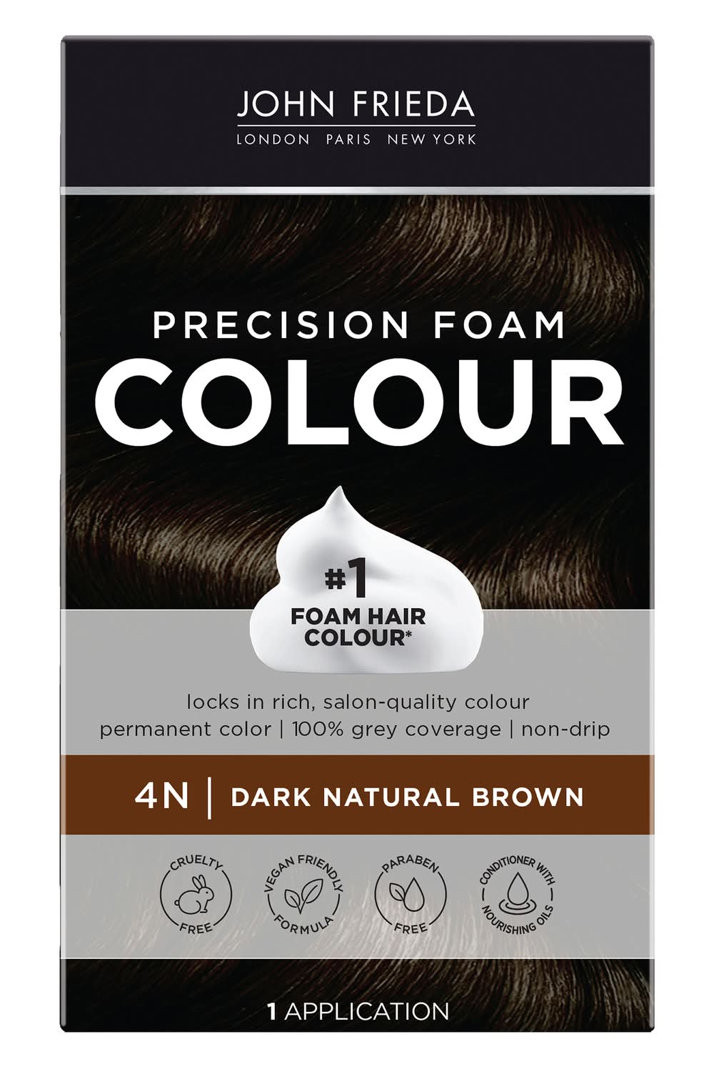 John Frieda Brilliant Brunette Precision Foam Colour, Dark Natural Brown 4N (8.01 oz)
