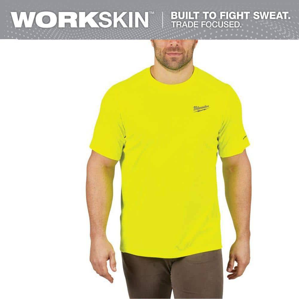 Milwaukee Men'S Extra Large Hi-Vis Gen Ii Workskin Light Weight Performance Short-Sleeve T-Shirt