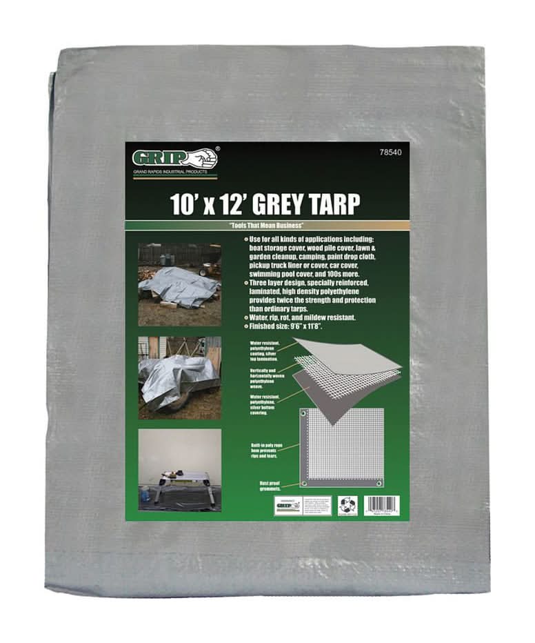 Grip On Tools 10' x 12' Grey Tarp | Camping World