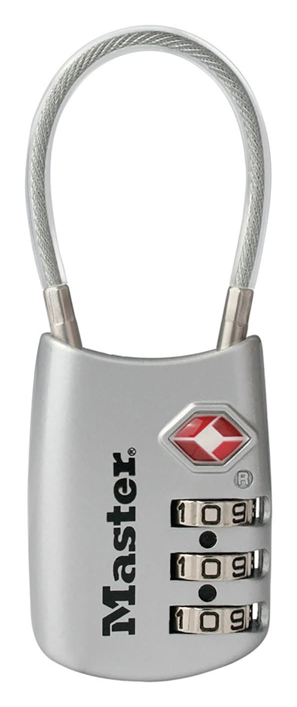 Master Lock 1-9/16 In. H X 1-3/16 In. W Steel 3-Dial Combination Luggage Lock