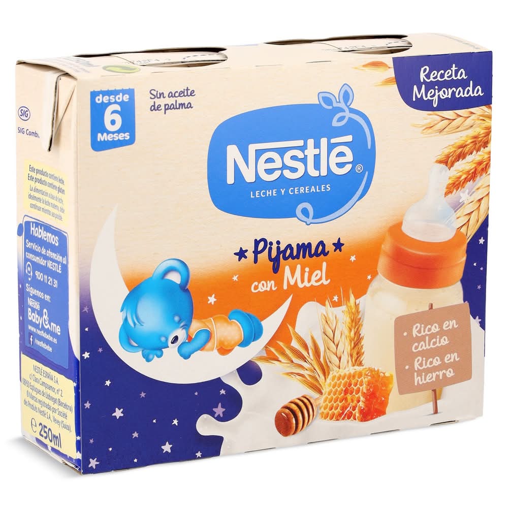 Papilla Líquida 8 Cereales Con Miel Nestlé Caja 2 X 250 Ml