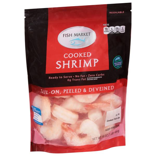 Hy-Vee Fish Market Cooked Shrimp Tail-On Peeled & Deveined