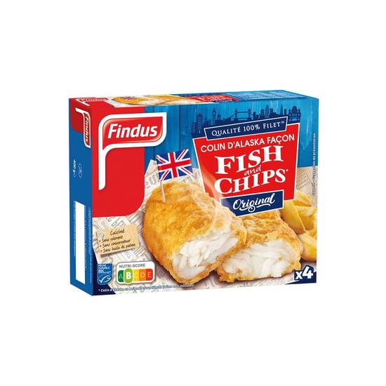 Filets de colin fish and chips Findus 4x100g