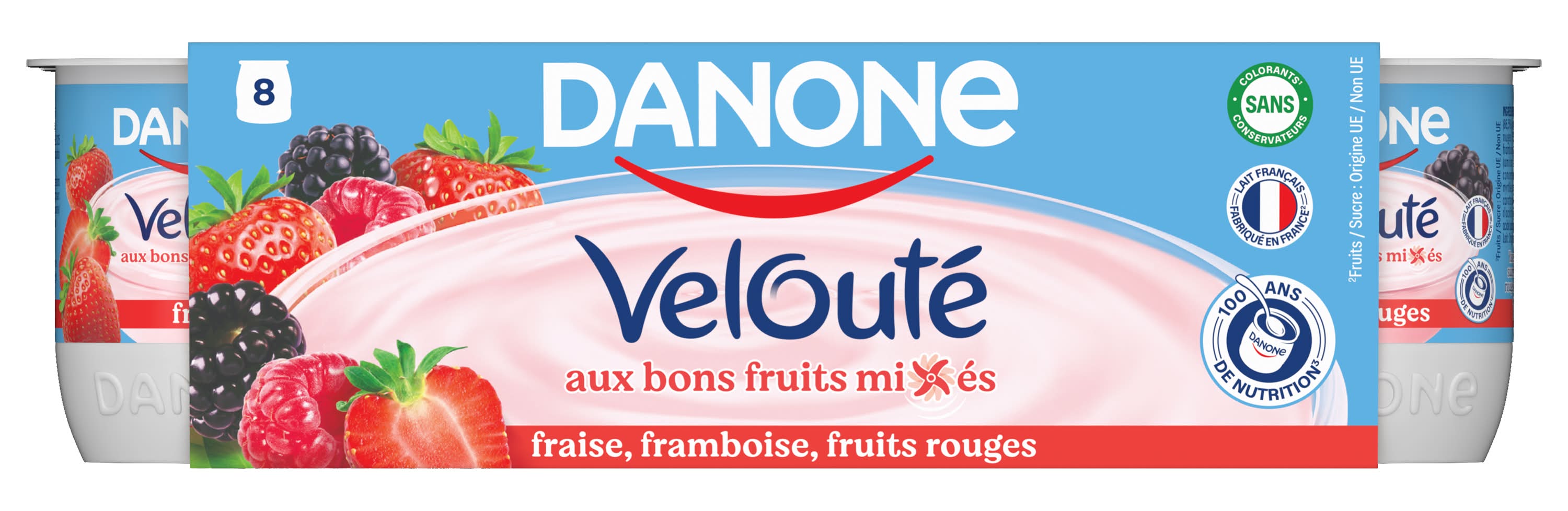 Danone - Velouté yaourt, assorti (8 x 125g)