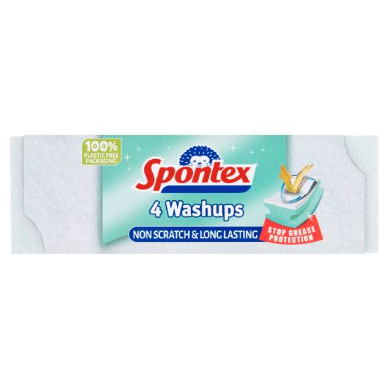 Spontex Washups Non Scratch Sponge Scourers (4 ct)