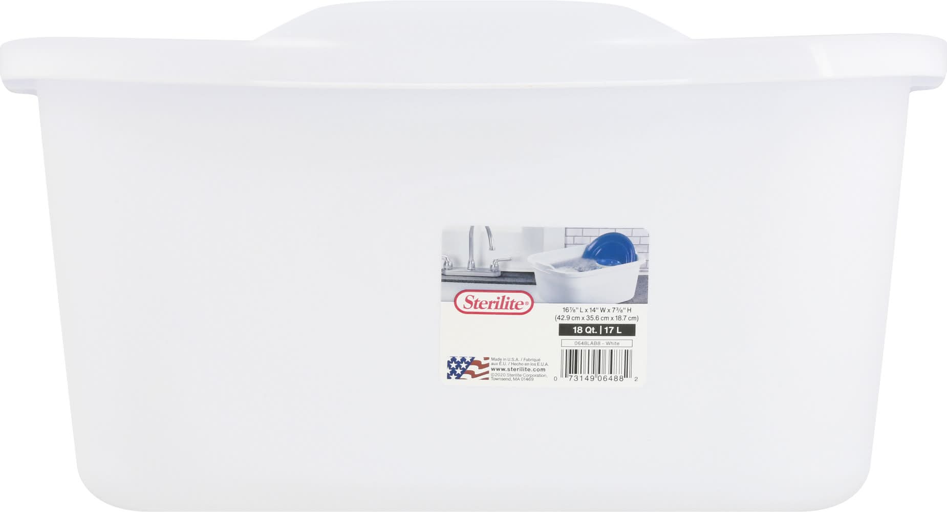 Sterilite 18 Qt Dishpan, White