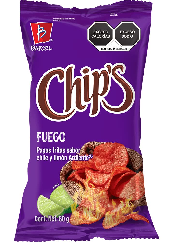 Barcel · Chip's fuego papas fritas, chile-limón ardiente (55 g)