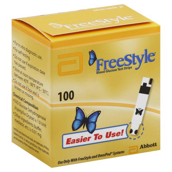 Free Style Blood Glucose Test Strips (100 ct)