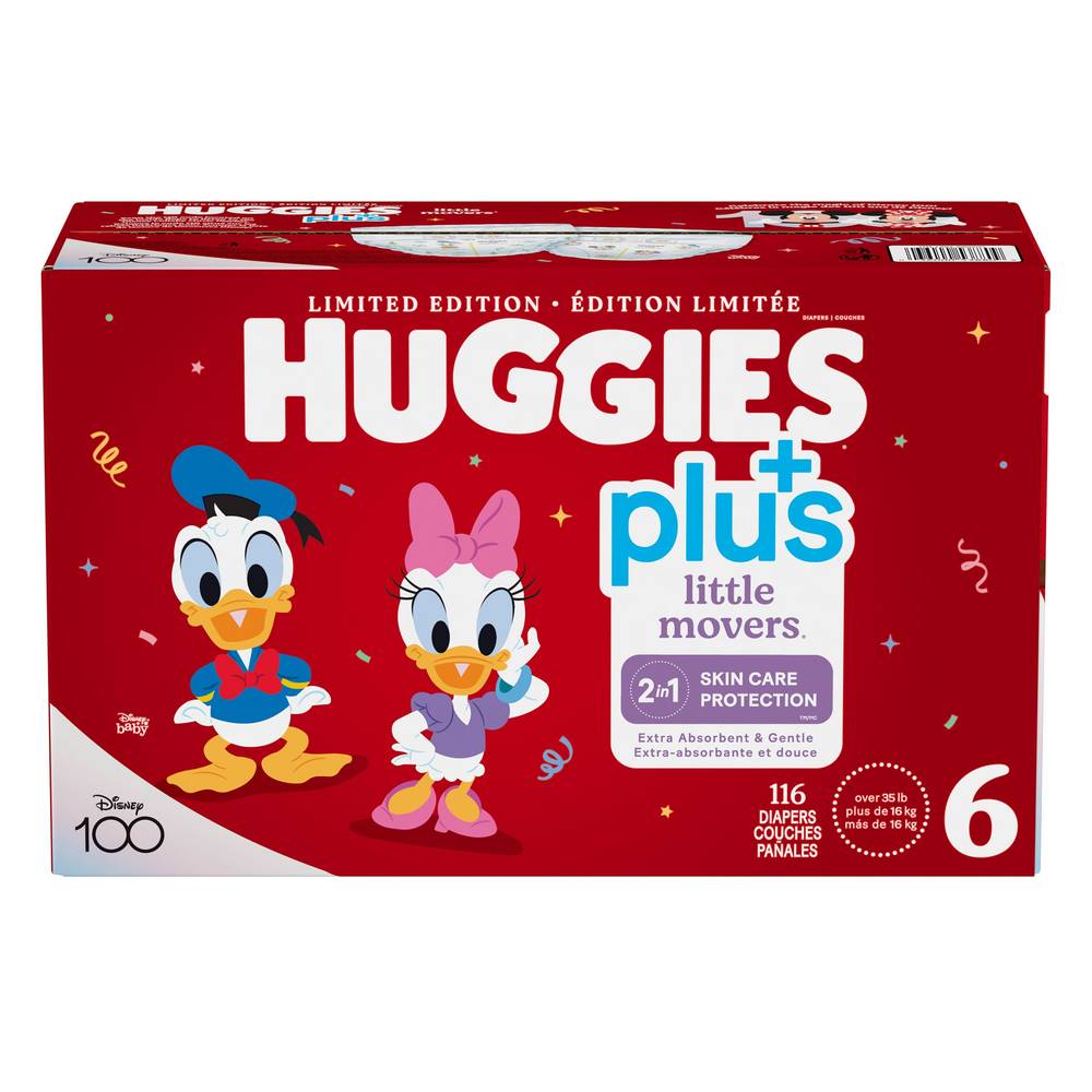 Huggies Little Movers Plus Diapers, Size 6, Pack Of 116