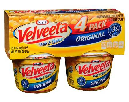 Velveeta Original Microwaveable Shell Pasta & Cheese Sauce (4 x 2.39 oz)