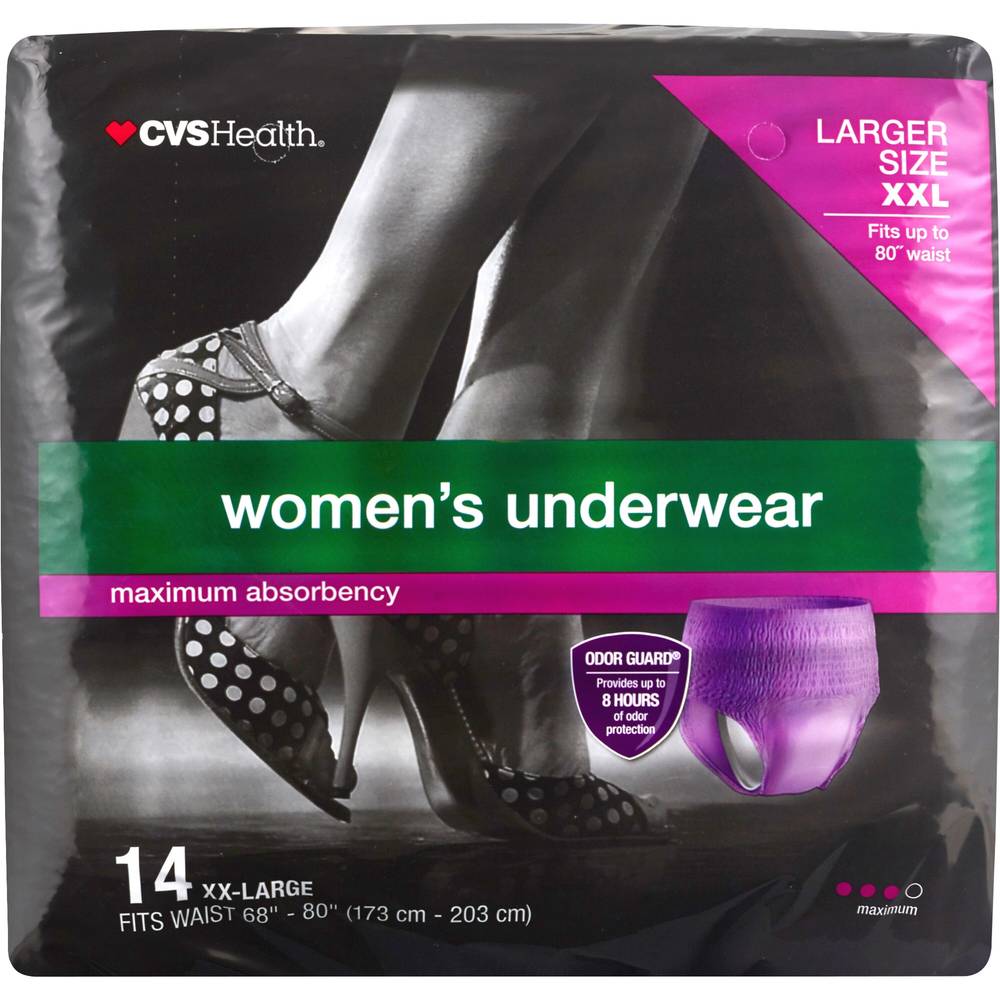 CVS Health Maximum Absorbency Women's Underwear, XXL-68"-80" (14 ct)