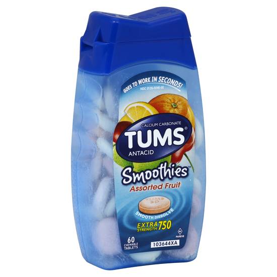 Tums Smoothies Assorted Fruit Antacid Chews (60 ct)