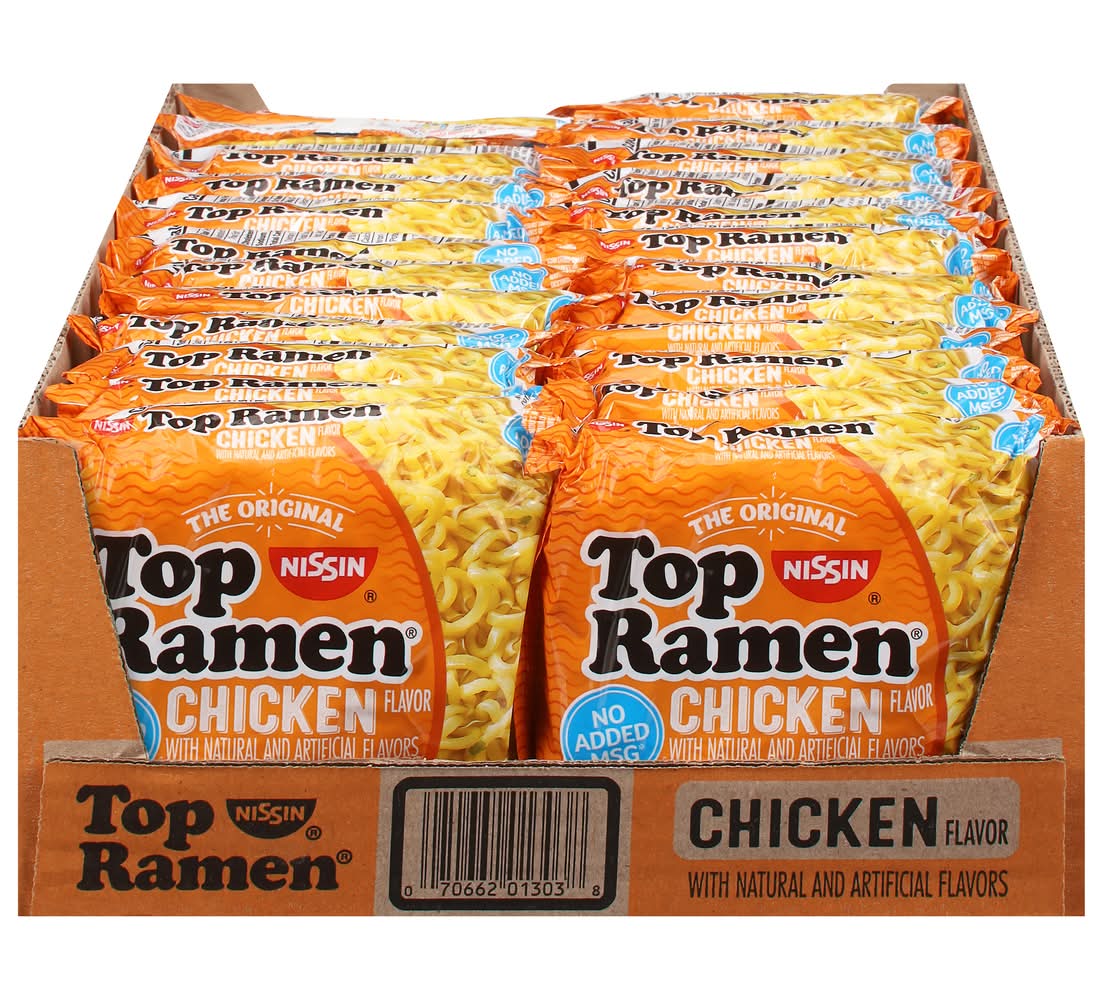 Nissin Top Ramen Noodle Soup, Chicken (72 oz, 24 ct)