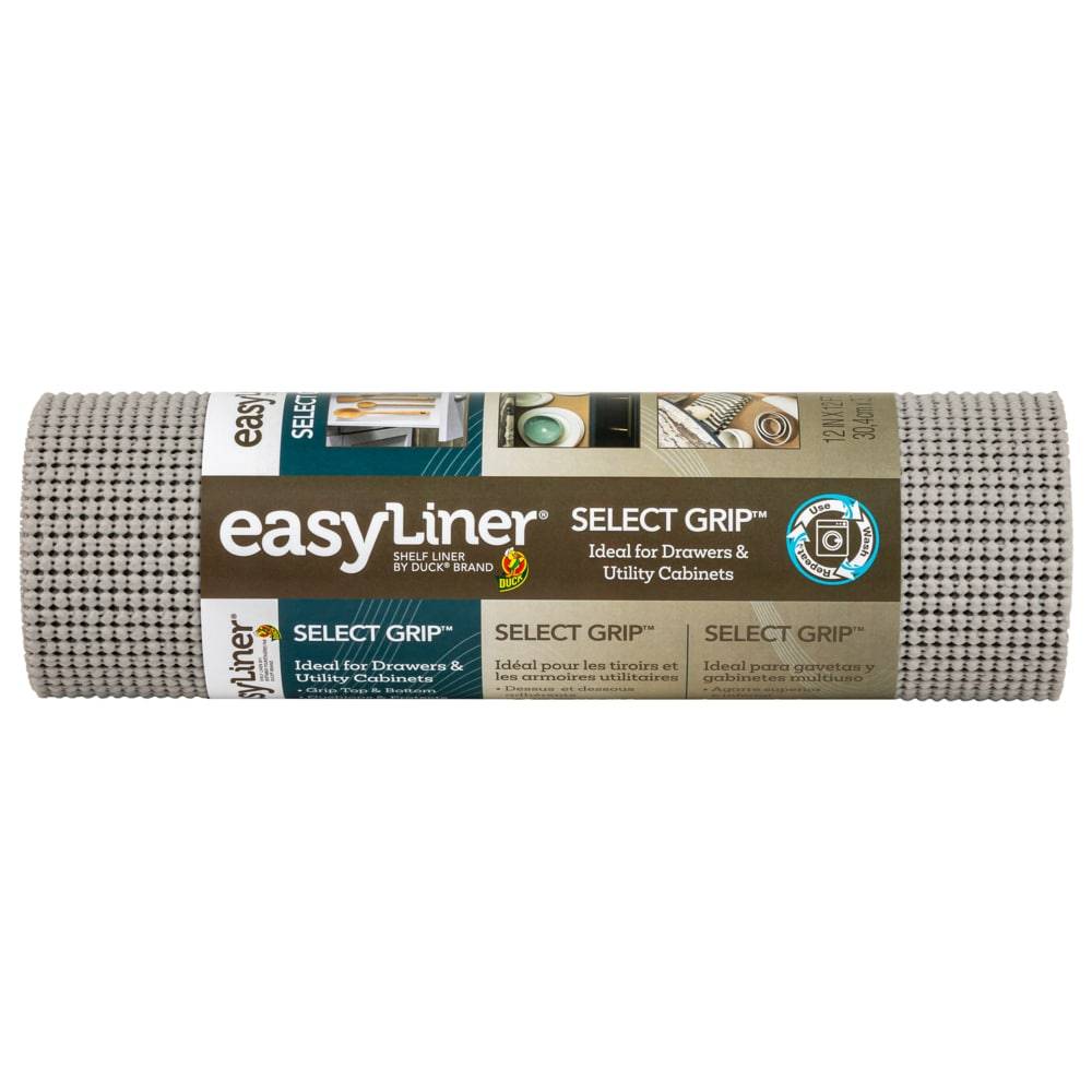 Duck Select Grip EasyLiner 12-in x 12-ft Light Grey Shelf Liner | 288094