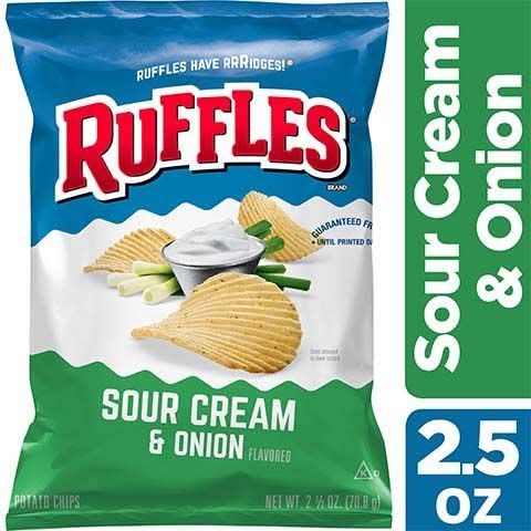 Ruffles Potato Chips Sour Cream & Onion 2.5oz