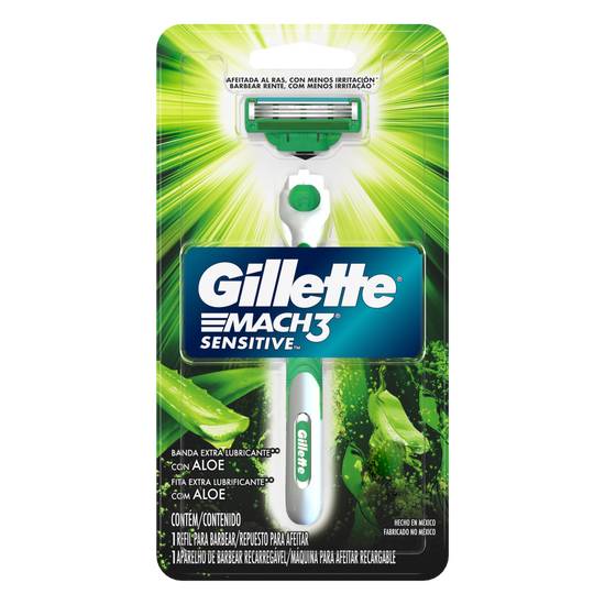 Gillette aparelho de barbear com carga mach3 sensitive
