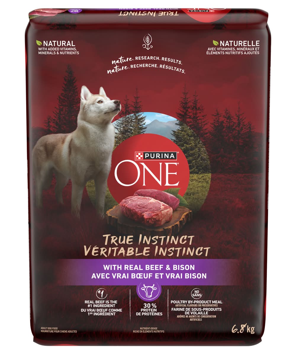 Purina One True Instinct Dry Dog Food, Beef & Bison, Adult (6.8 kg)