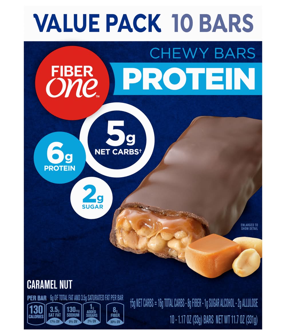 Fiber One Protein Caramel Nut Chewy Bars (11 oz)