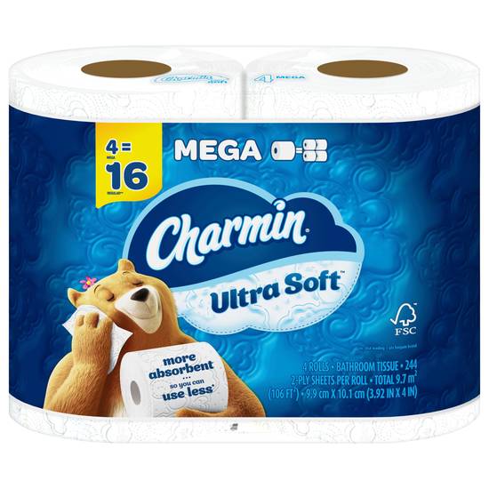 Charmin Mega Roll 2-ply Ultra Soft Bathroom Tissue (4 ct)