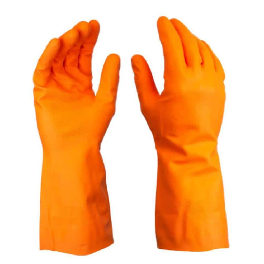 Hdx M/L Orange Nitrile Long Cuff Gloves