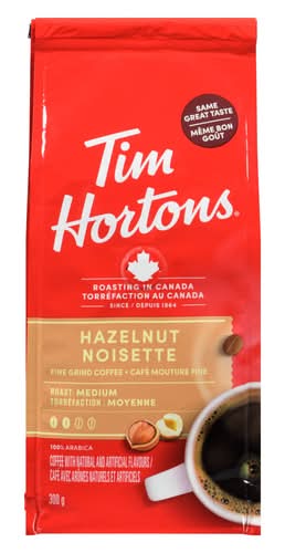 Tim Hortons 100% Arabica Medium Roast Fine Grind Coffee, Hazelnut (300 g)