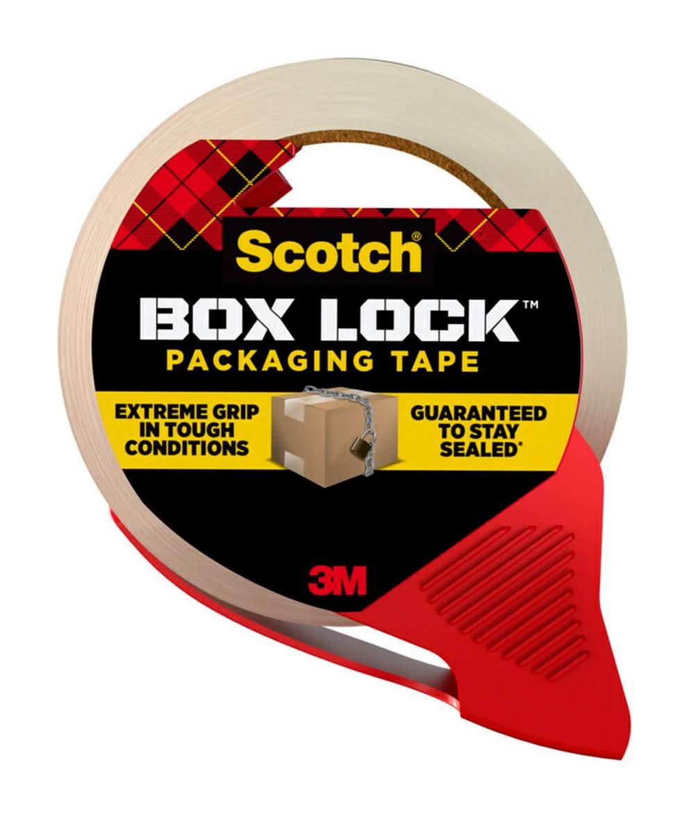 3M Scotch Box Lock 1.88 In. W X 54.6 Yd L Shipping Tape With Dispenser